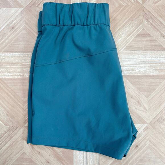 Lululemon Green Shorts Sz 4 Athletica High Rise Pull On WMNS Shortie Active Teal - Picture 2 of 5